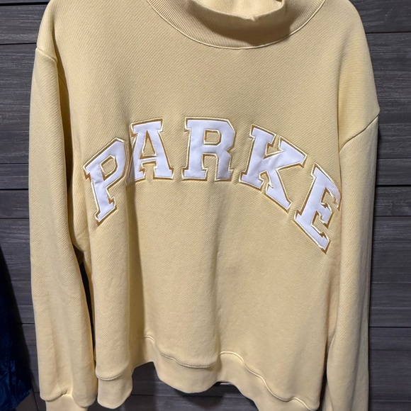 Parke Sweaters - Parke summerland collection yellow/white mock neck size L/Xl